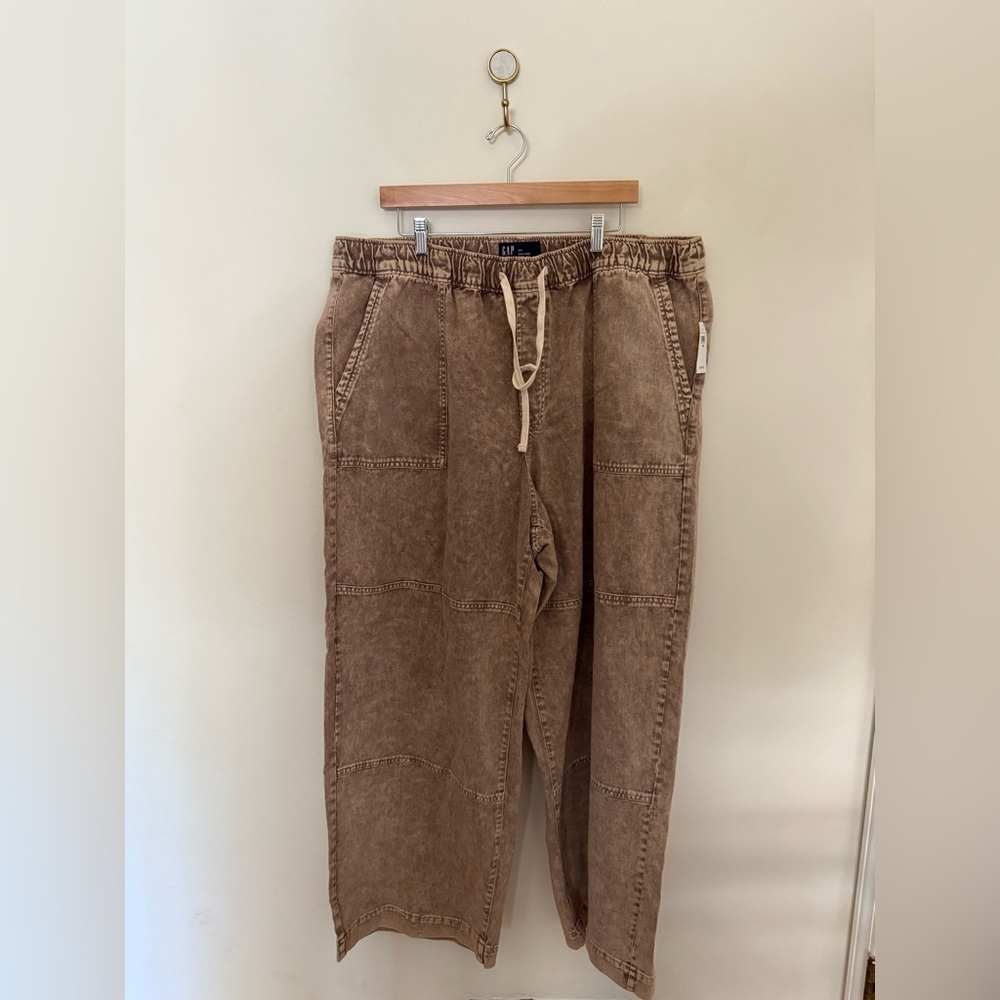 GAP Factory High Rise Wide-Leg Utility Pull-On Jeans